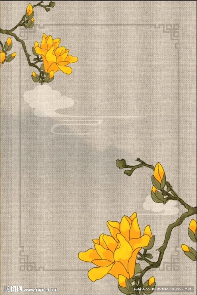 古典花鸟装饰画背景