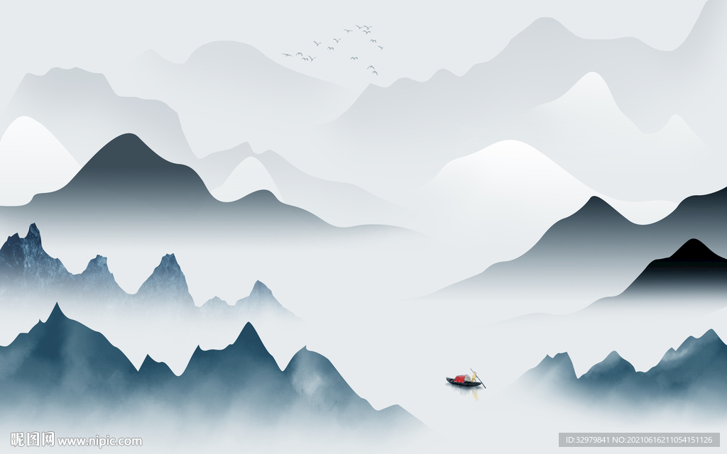 高清 唯美客厅山水 TIF分层