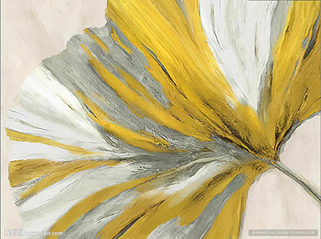 装饰画 晶瓷画 杏叶 线条