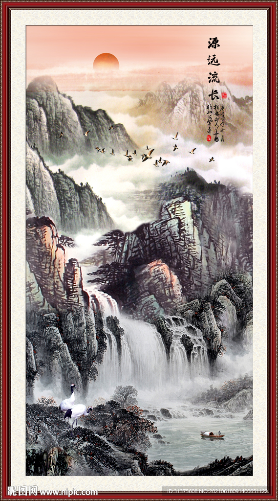 竖幅山水画