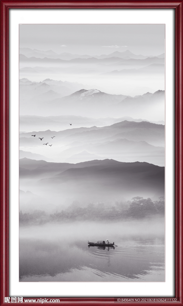 竖幅山水画