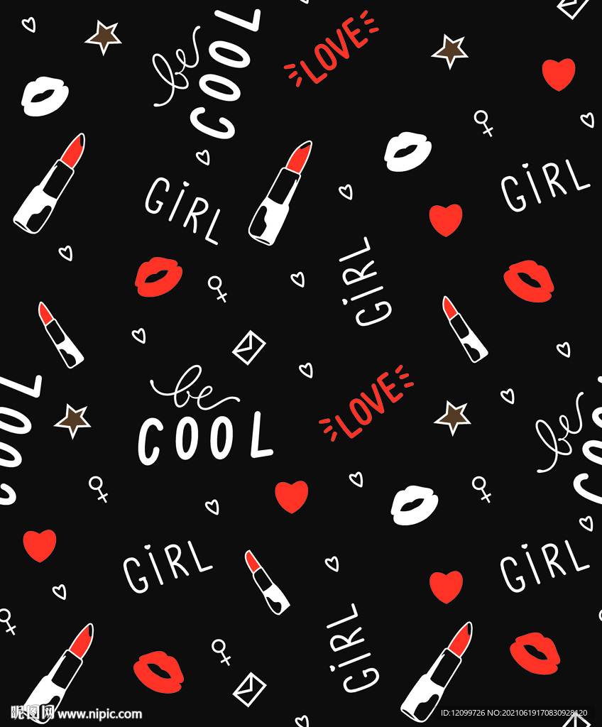 大牌嘴唇数码印花