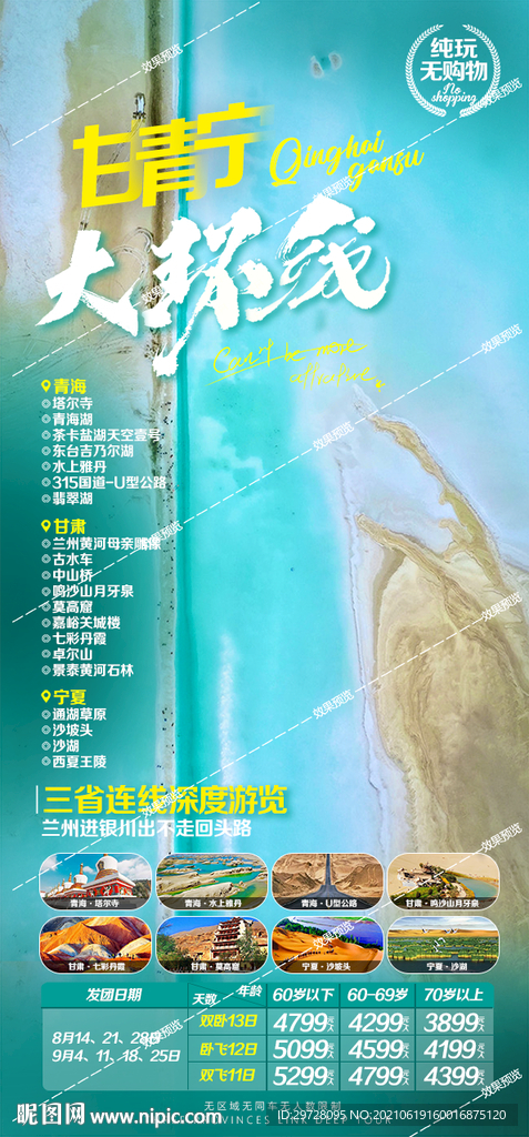 西北旅游海报 青海甘肃宁夏胡杨