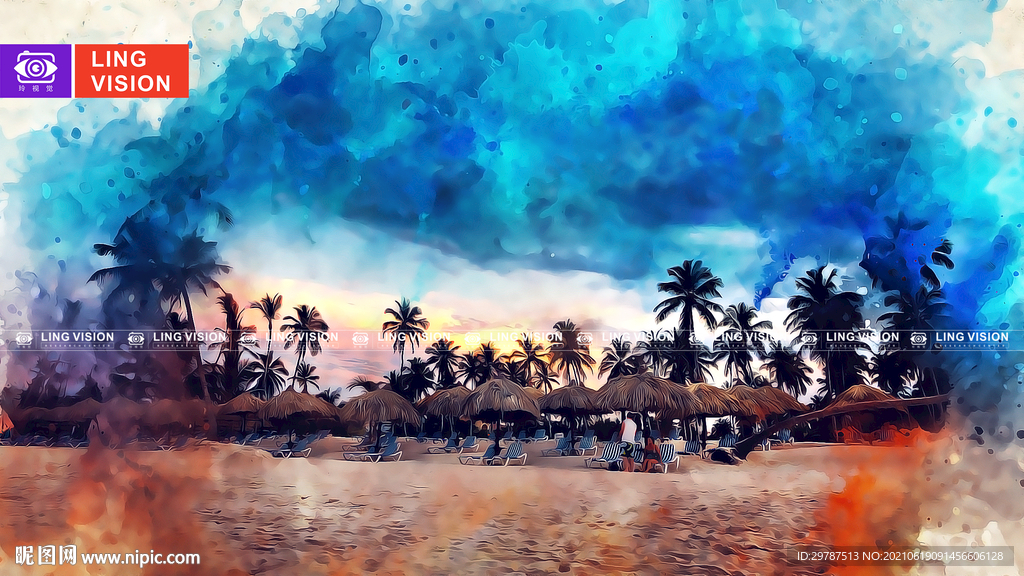 海边椰树风景