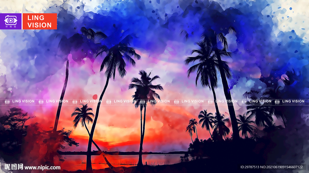 海边椰树风景