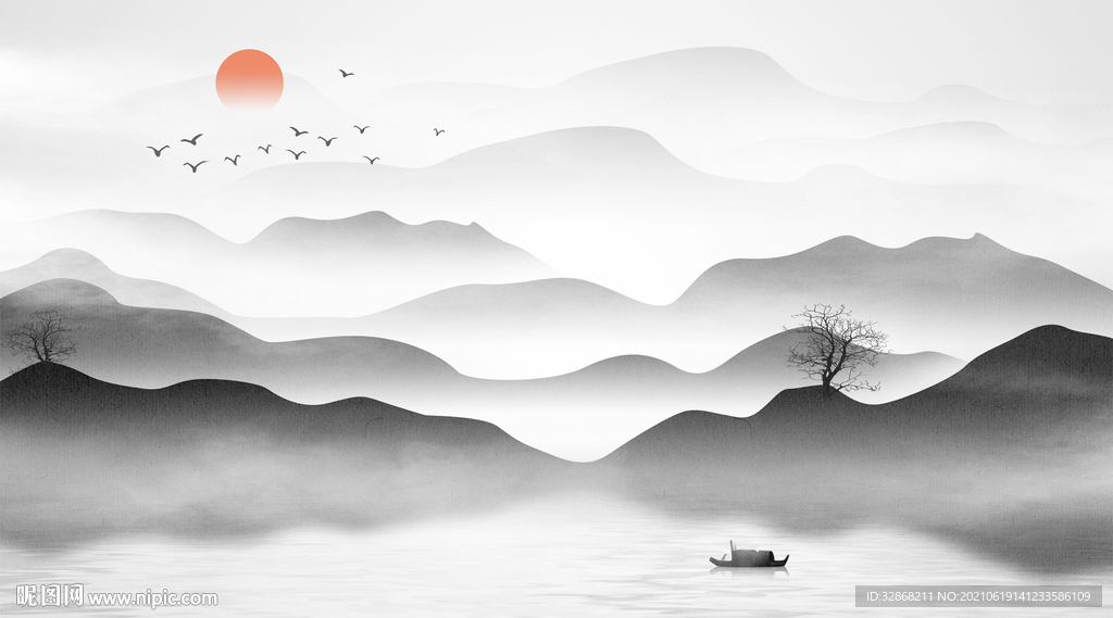 水墨山水画