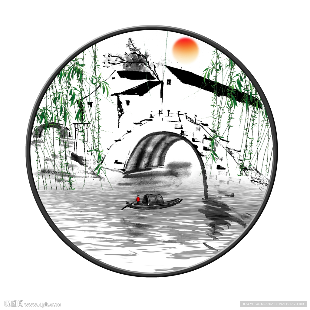 小桥流水装饰画