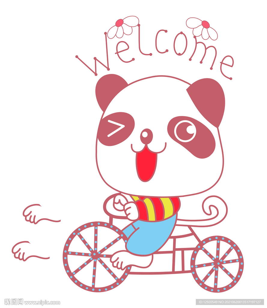 大牌卡通裁片公仔熊猫