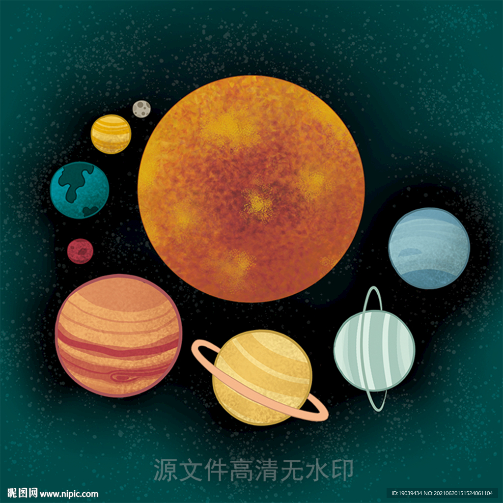 八大行星插画|插画|创作习作|浪漫旋女 - 原创作品 - 站酷 (ZCOOL)