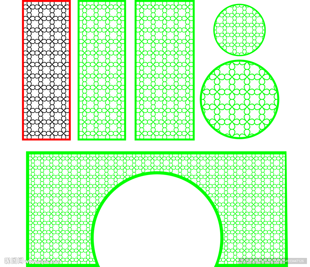 四叶花格矢量