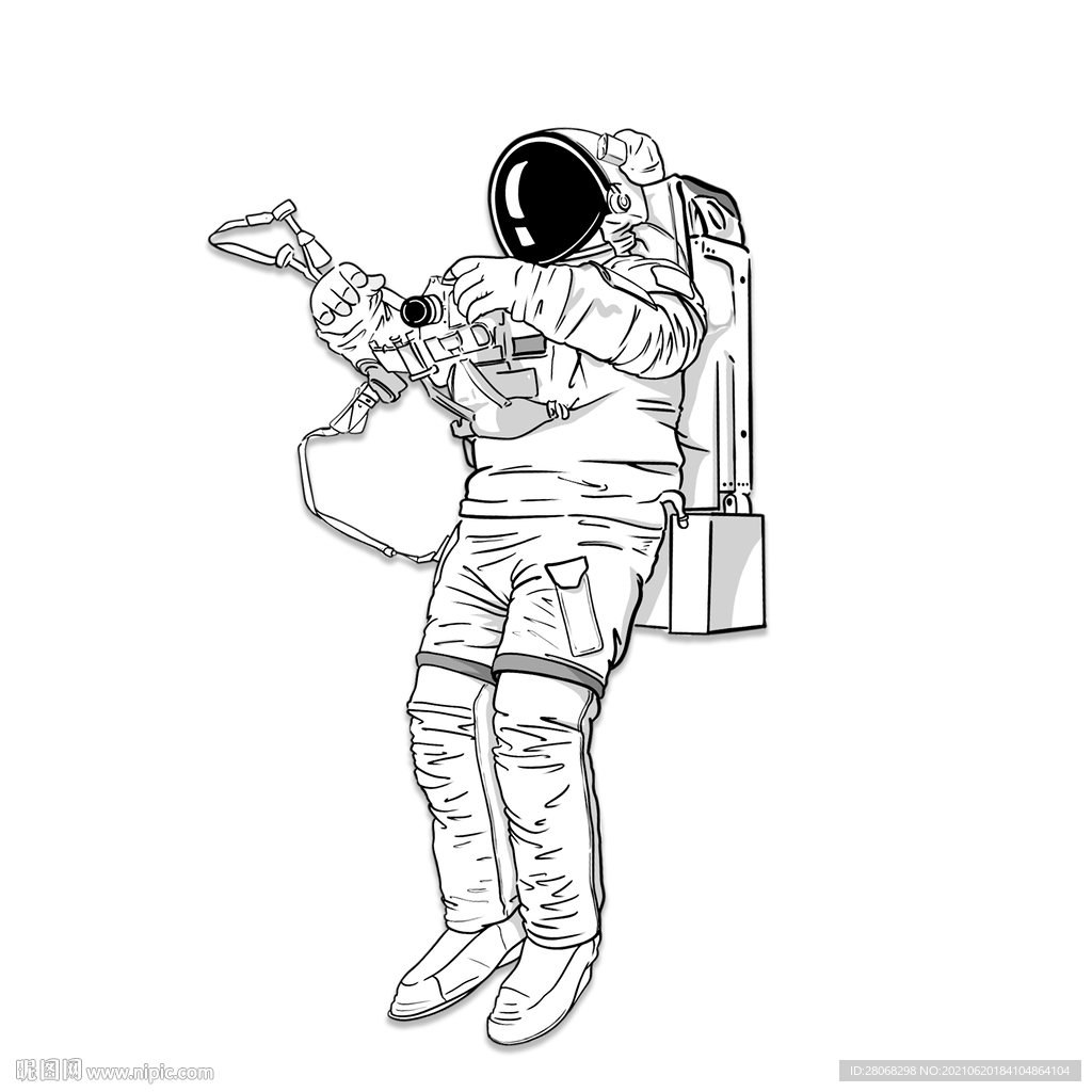 卡通装饰素描宇航员元素