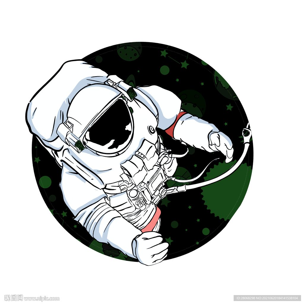 卡通太空装饰宇航员元素