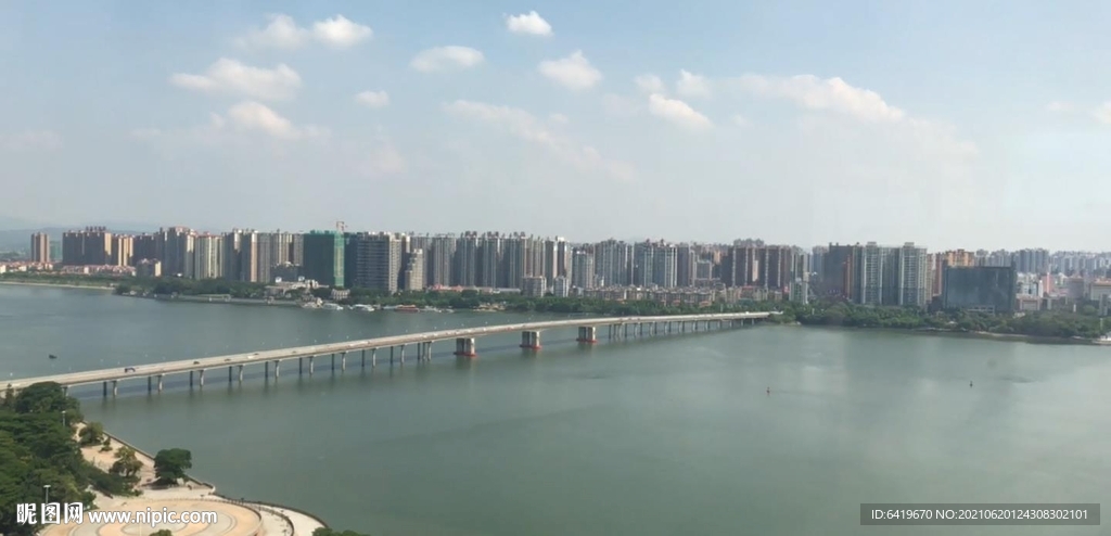 清远国际酒店鸟瞰北江视频