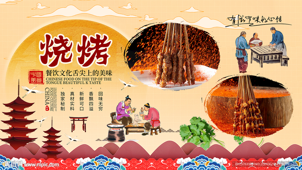 烧烤背景墙