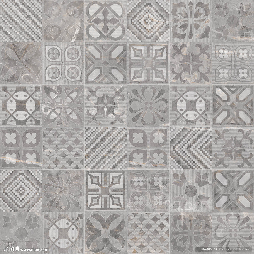 仿古小花砖四合一通道分色文件