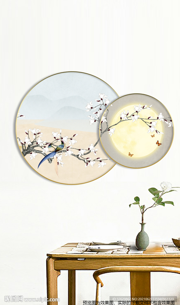 装饰画现代客厅挂画国画花鸟