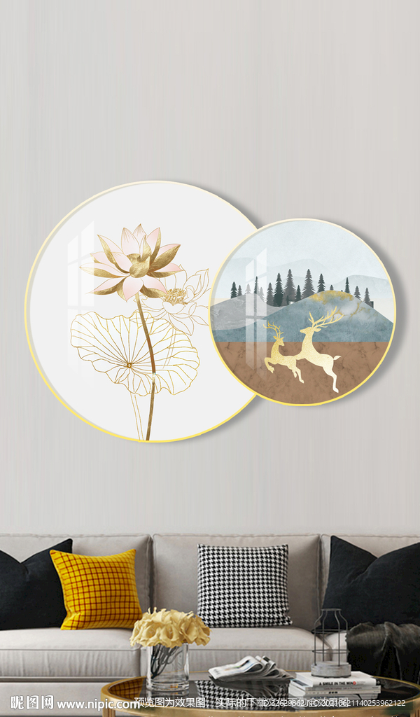 一路高升装饰画现代客厅挂画玄关