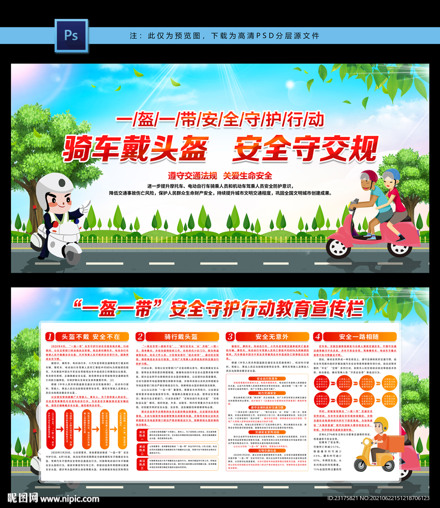 一盔一戴安全知识宣传栏