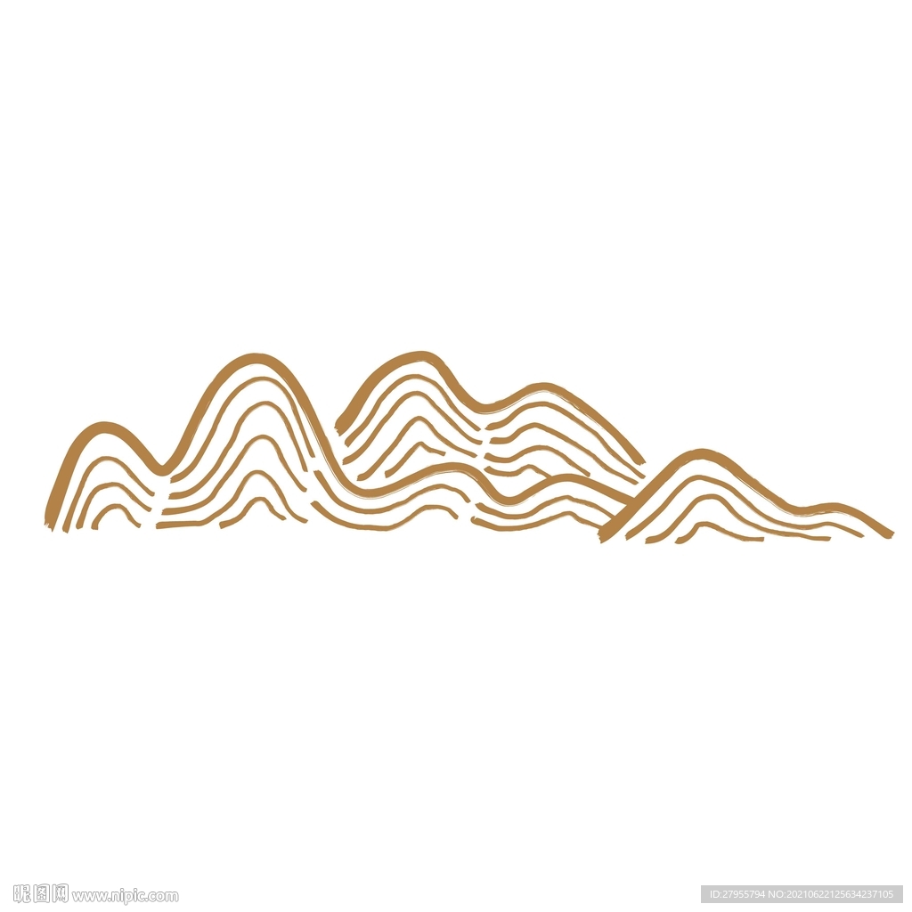 山矢量插画线描
