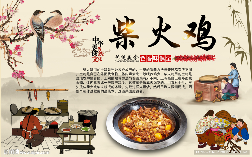 柴火鸡工装背景墙