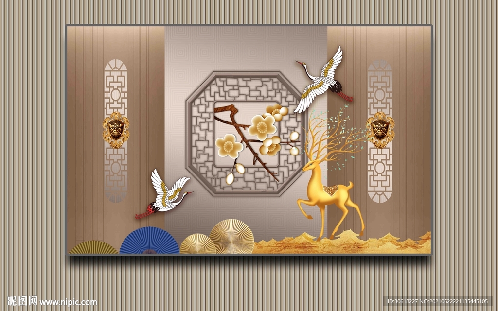 新中式现代电视背景墙