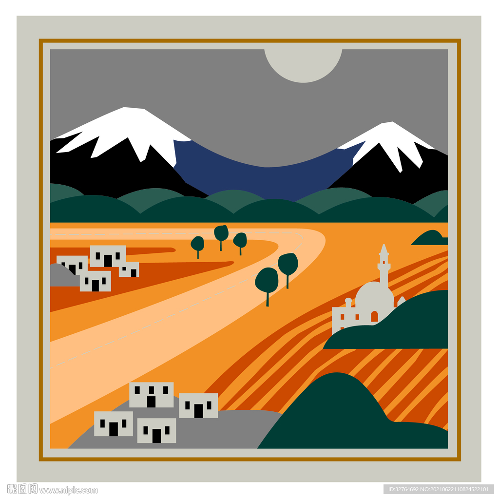 田园方巾