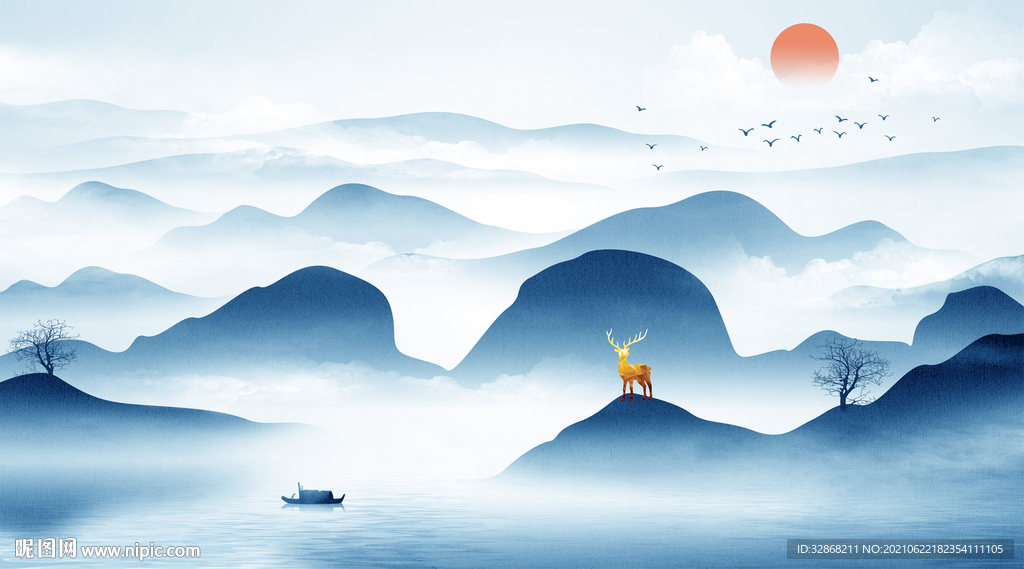 水墨山水画