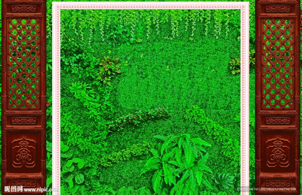 餐厅绿植形象墙