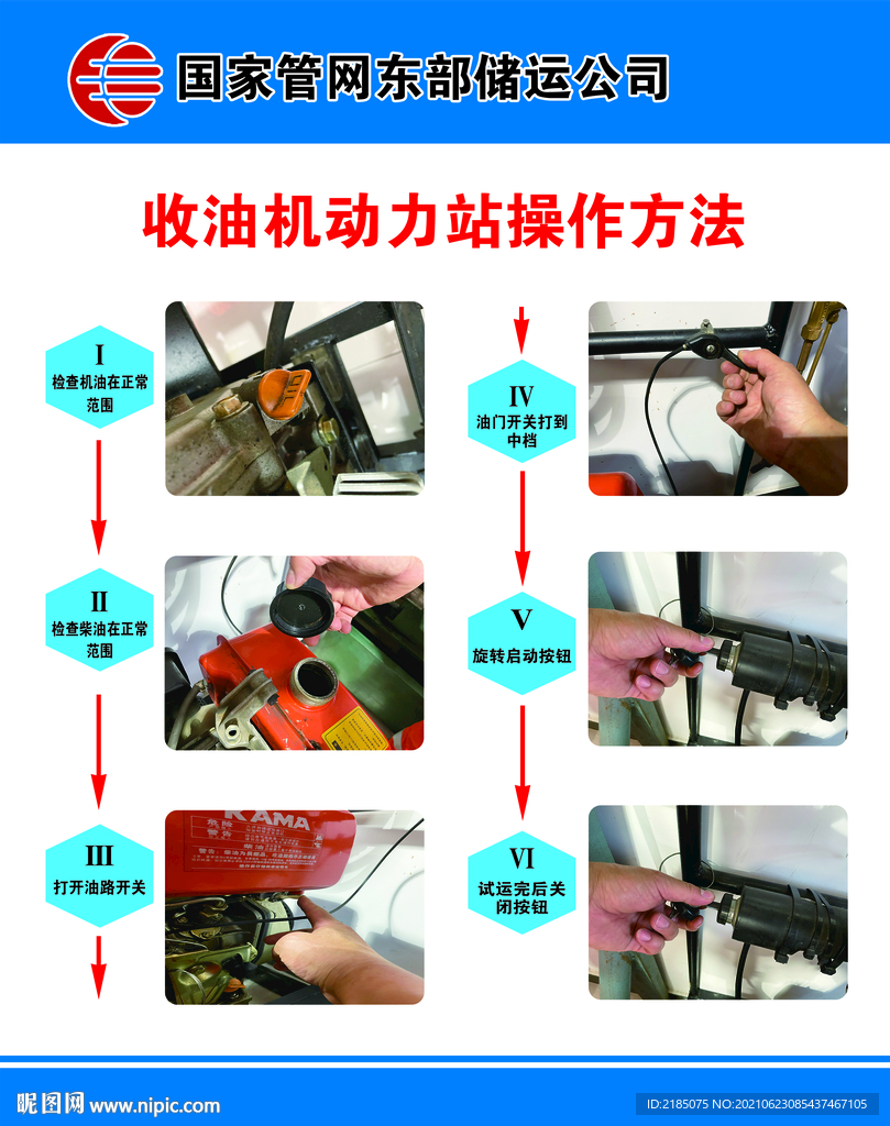 国家收油机动力站操作方法示意图