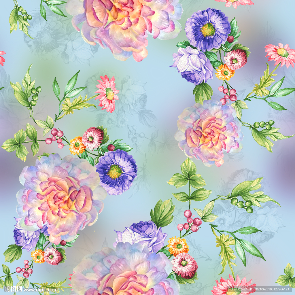 花卉数码印花花型图案