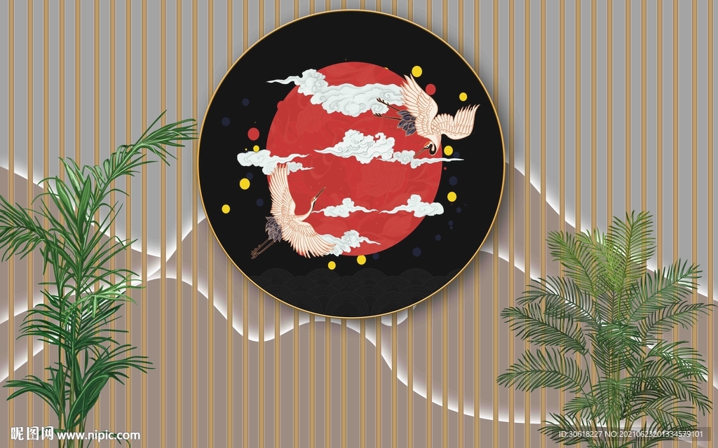 新中式现代电视背景墙
