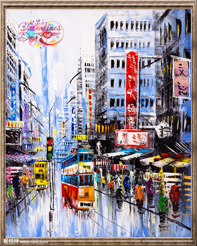 大牌印花油画壁纸