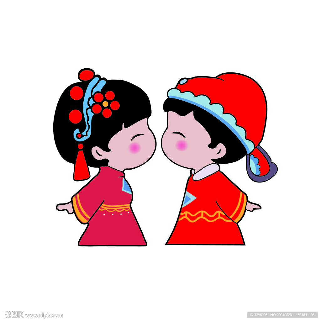 结婚婚庆卡通人物矢量设计