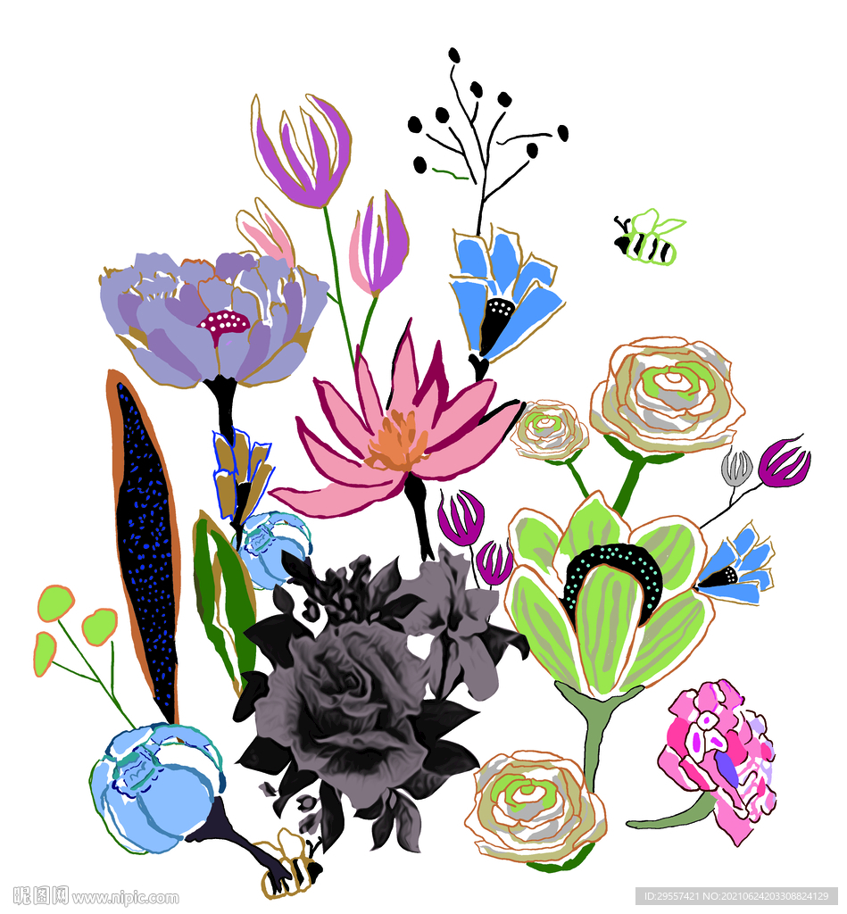 手绘花