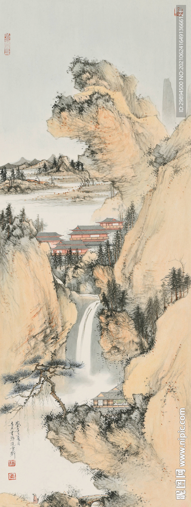 古典山水水墨中式装饰画图片