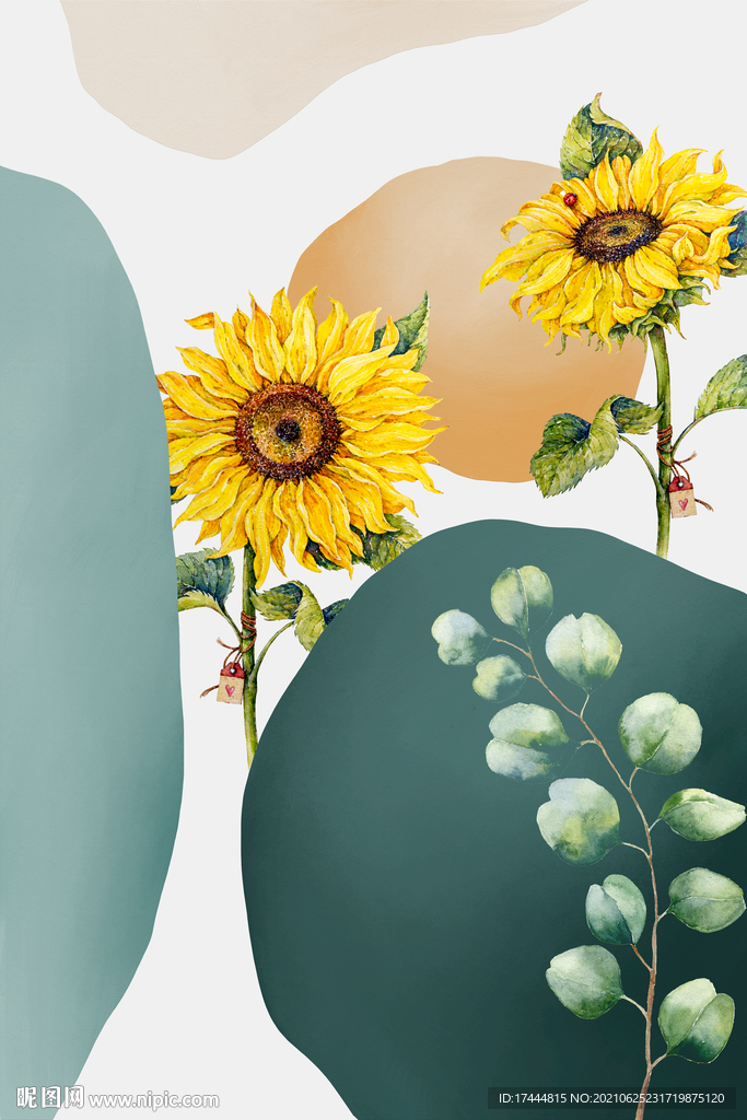 清新花卉莫兰迪装饰画