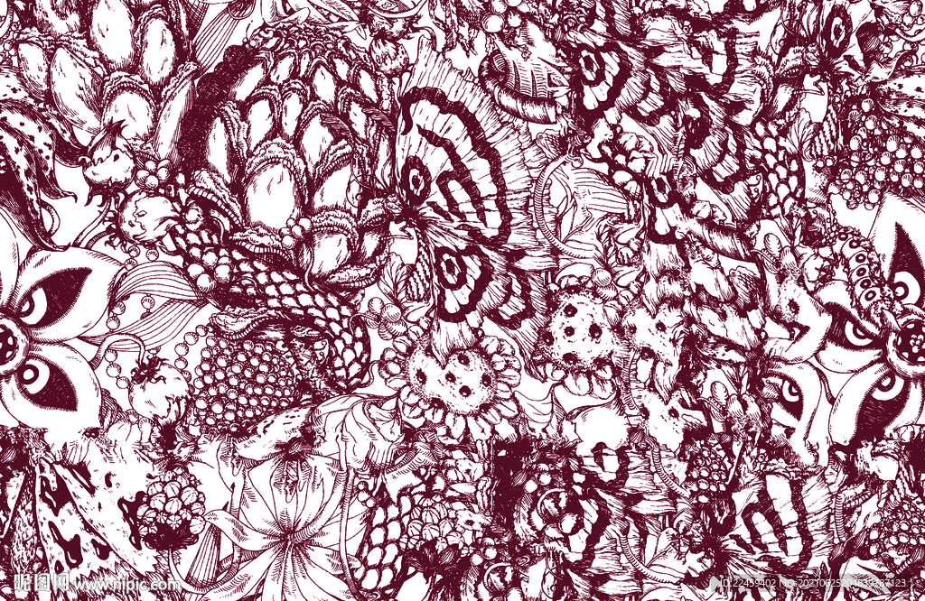 大牌 素描 花朵
