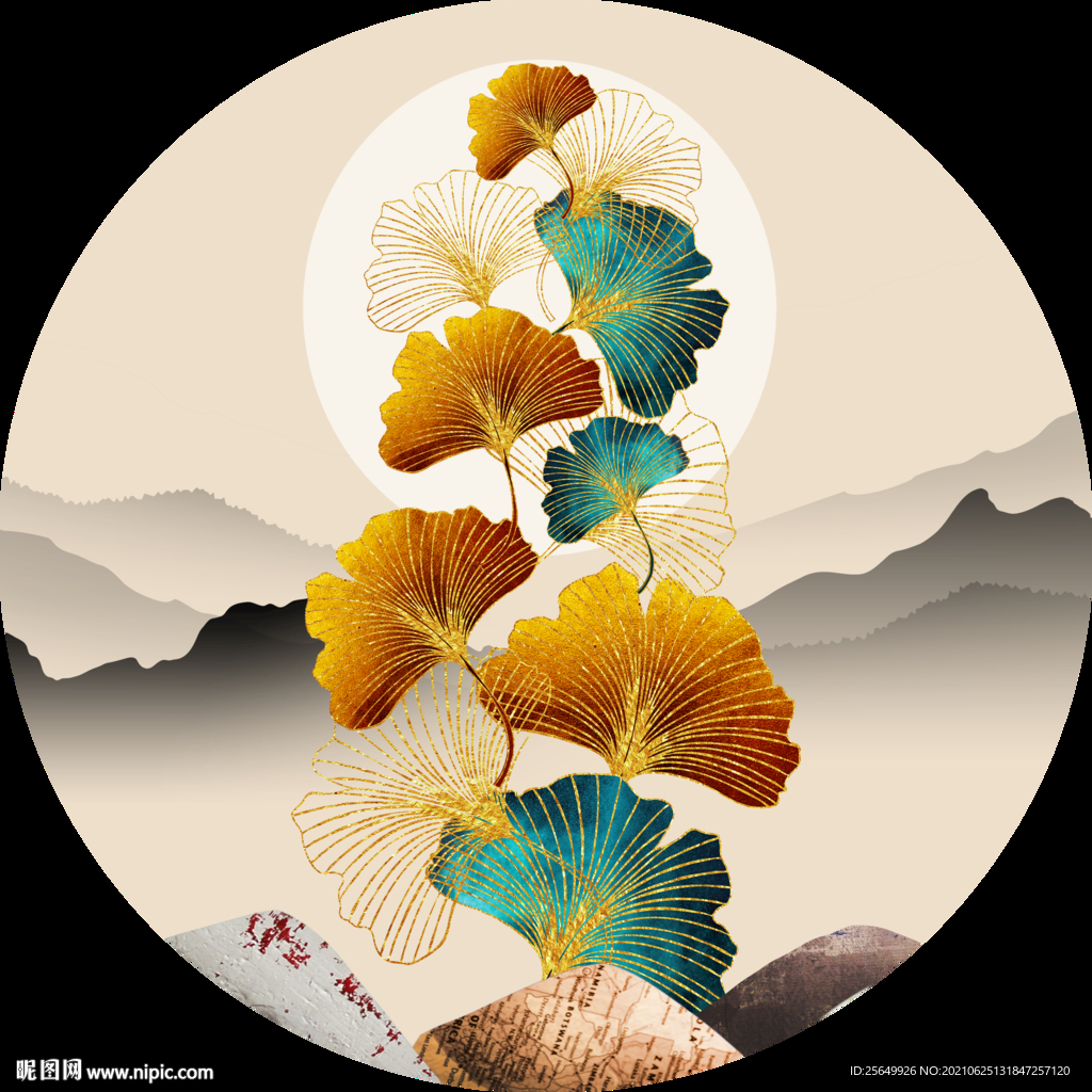 家大叶大 远山山川