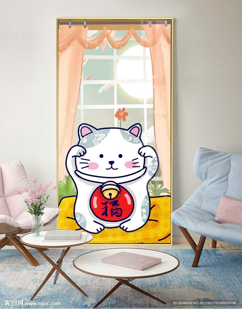 招财猫装饰画