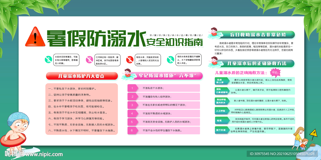 暑假防溺水宣传栏
