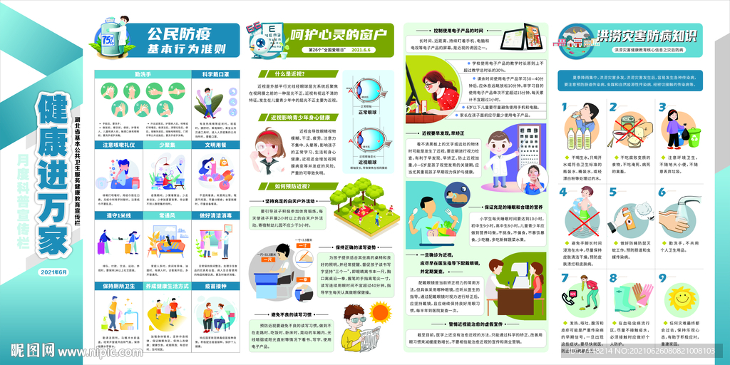 2021年健康进万家6月宣传栏