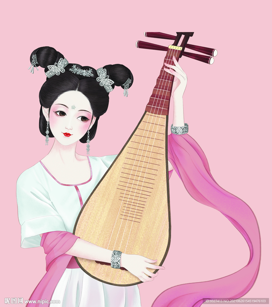 古代美女弹琵琶