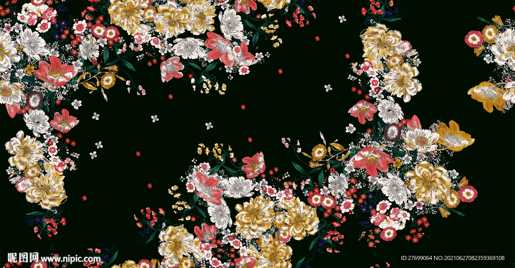  数码印花 线条花