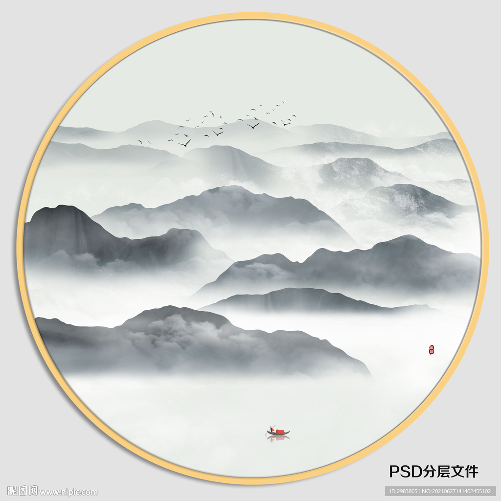 禅意山水画