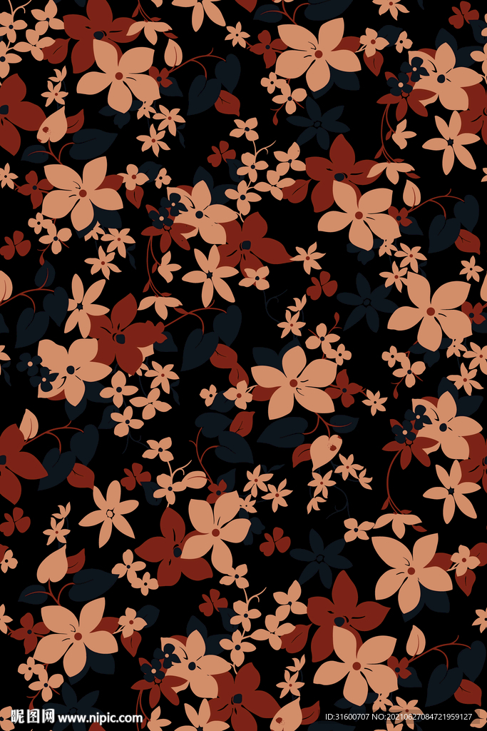 传统实色小碎花