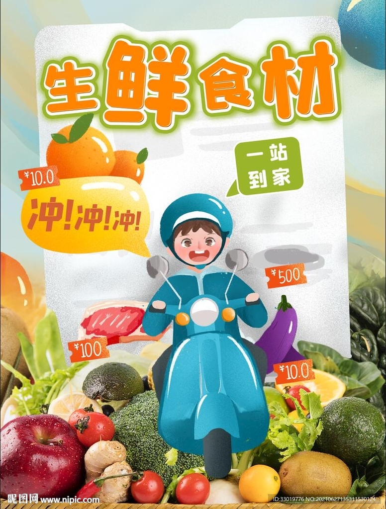 配送海报 水果海报 素菜海报