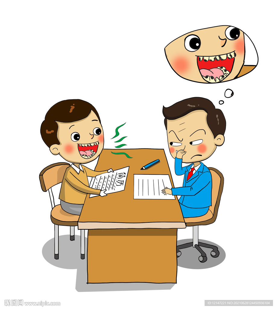 牙齿的影响插画