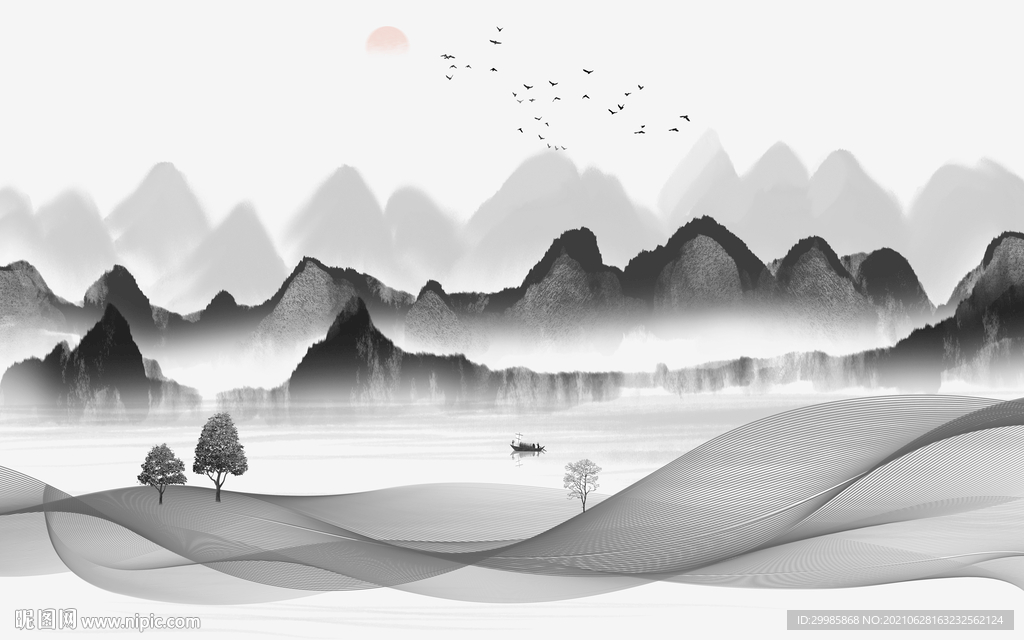 中国风爆款山水 TIF文件分层