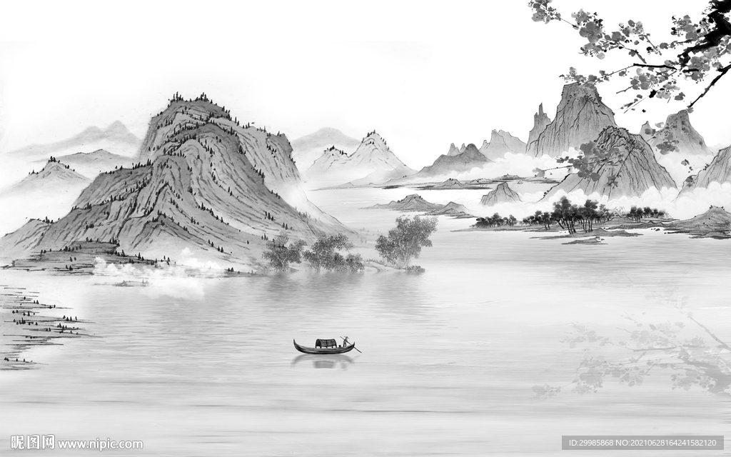 中式爆款山水 TIF文件分层