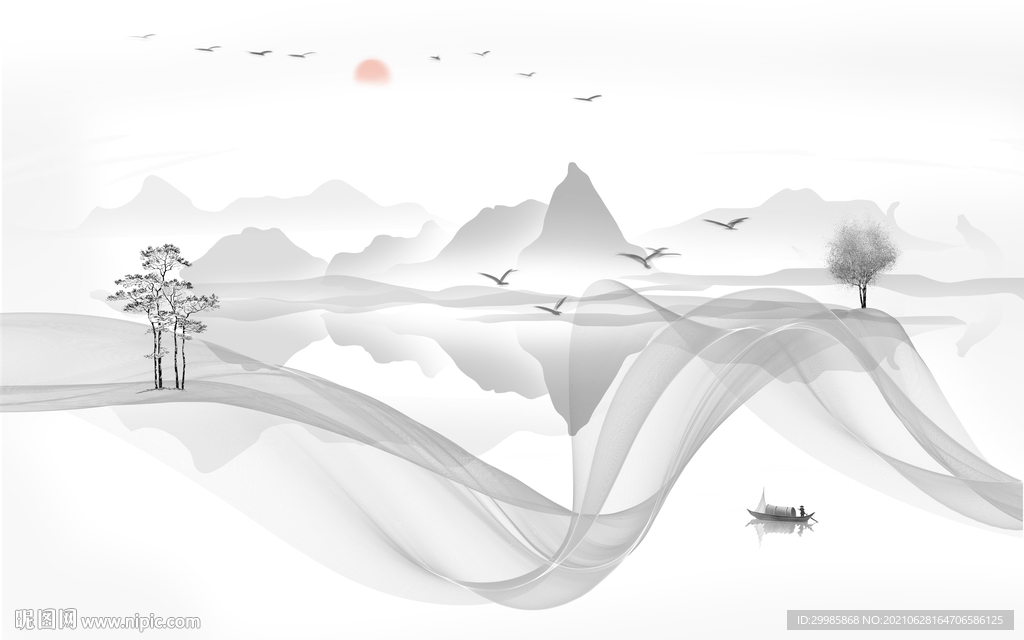 高端 爆款山水 TIF文件分层